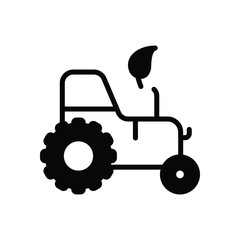 Green Tractor vector icon