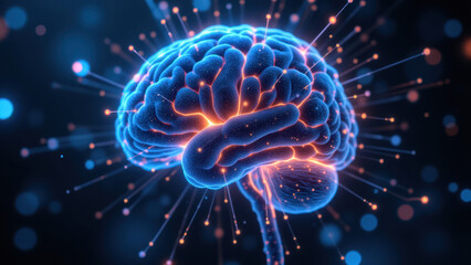 Vagus Nerve Stimulation - Brain Neurons with Electrons for Healthcare or Technology Use