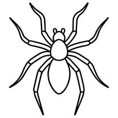 Obraz premium Minimalist Wolf Spider Line Art Vector