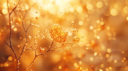 A close-up of amyloid plaques in the brain, showcasing deposits surrounding nerve cells. Featuring Alzheimer's disease