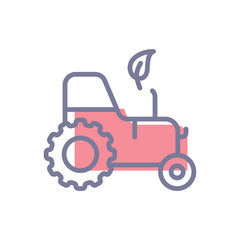 Green Tractor vector icon