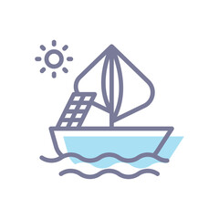 Solar Sailboat vector icon
