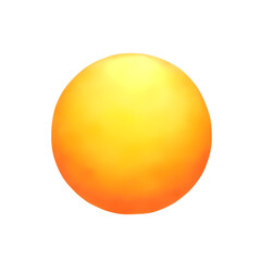 Bright yellow orange sun circle isolated transparent background perfect for summer designs and solar