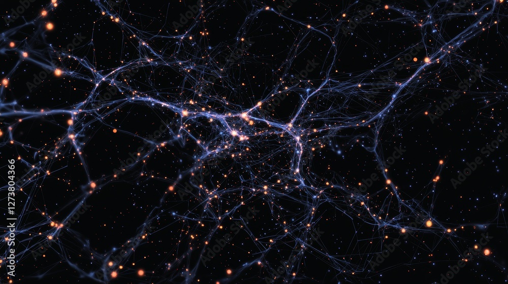 Poster modern background with abstract lines and big data connection