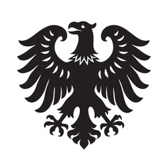 Obraz premium Golden eagle silhouette- majestic national symbol of Austria