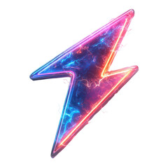 3D lightning bolt featuring pastel gradient colors isolated on transparent background.png