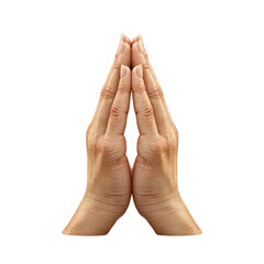 3D illustration of two hands in praying gesture isolated on transparent background.png