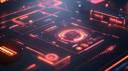 Obraz premium A glowing concept of customer protection enhancement, featuring a sleek digital dashboard showing customer data security and personalized care services, futuristic and trustworthy