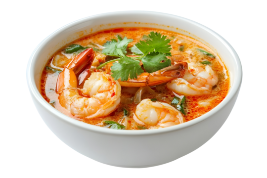 Tom Yum Kung, Tom Yum soup, which is a common dish in Asian restaurants. Isolated on white background.