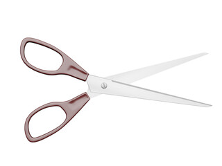 Brown-Handled Scissors isolated on white background