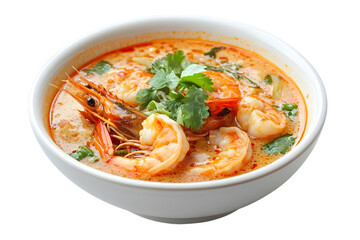 Tom Yum Kung, Tom Yum soup, which is a common dish in Asian restaurants. Isolated on white background.