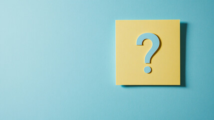 Conceptual dilemma expressed through a simple question mark against tranquil background