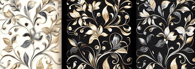 A Baroque-inspired wallpaper design, complete with a smooth, contemporary backdrop
