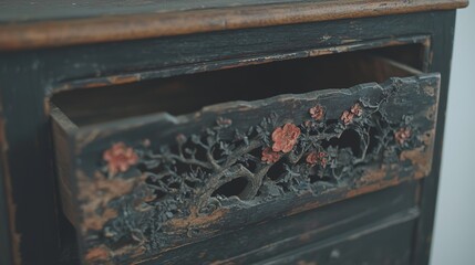 Authentic techniques of handmade woodwork are utilized to craft heirloom pieces that honor heritage craftsmanship in a photorealistic manner, referred to as an heirloom illustration