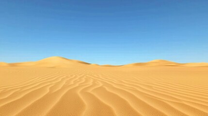 Expansive Desert Landscape under a Clear Blue Sky