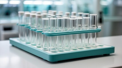 "Scientist Holding Flask with Test Tubes in Laboratory"