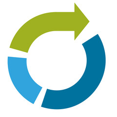 Modello di cerchio a freccia. Infografica dei dati dei passaggi di colore isolato su fondo trasparente png - illustrazioni