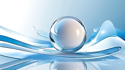 A clean blue and white digital design with a soft, blurred white circle in the middle.