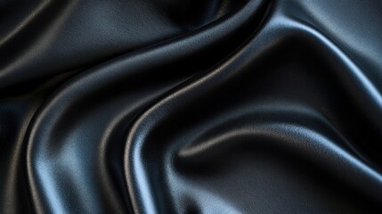 Dark grey silk fabric, draped folds, elegant texture, background, design