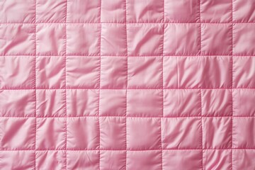Fototapeta premium Pink quilted fabric, cloth sewn, stitching. Seamless pattern, pink texture of the blanket, textile