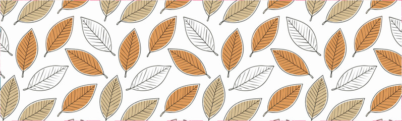 Obraz premium Autumn leaves pattern simple background vector illustration