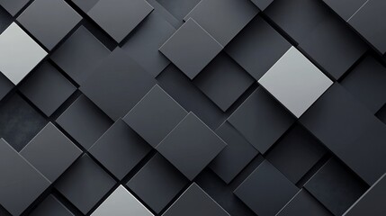 Abstract dark gray and white square pattern background.