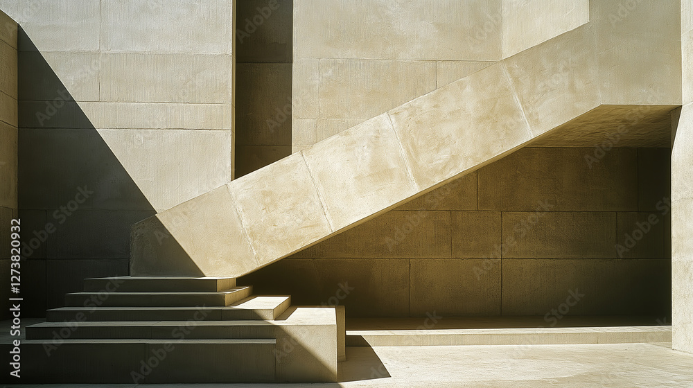 Poster a staircase with sharp geometric shadows