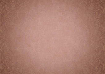Fototapeta premium Hand-drawn unique abstract ornament. Light semi transparent pale pink on a pale pink background, with vignette of same pattern in golden glitter on a darker color. Paper texture. A4. (pattern: p13-1c)