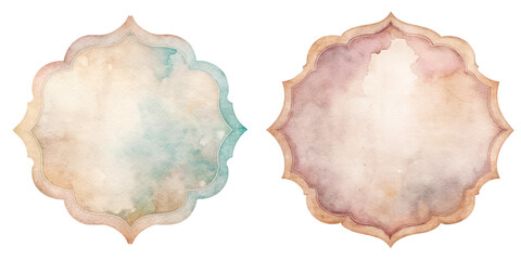 Fototapeta premium Soft watercolor backgrounds, decorative shapes, pastel colors, elegant design, perfect for invitations, branding, and art projects.