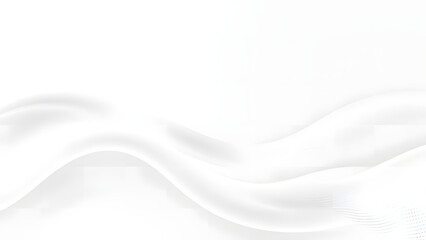 Obraz premium Elegant white silk fabric with a soft, flowing wave design