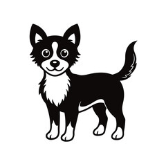 black and white cat vector illustration