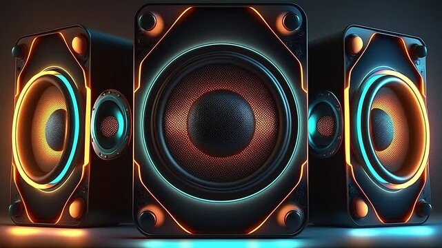 abstract music background with speakers