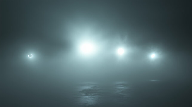 Mysterious Lights in the Night Sky. UFO UAP - AI Generated