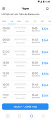 Flight Search, Vacation Plane Ticket, Airline Booking, Trip & Travel Finder App Ui Kit Template