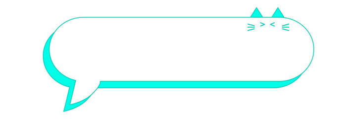 フキダシにゃんこ　ターコイズ　焦り顔