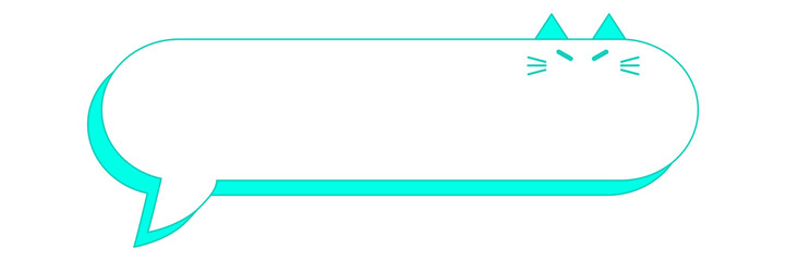 フキダシにゃんこ　ターコイズ　怒り顔
