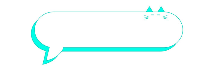 フキダシにゃんこ　ターコイズ　虚無顔