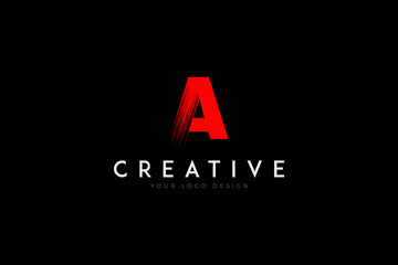 Creative A Brush Letter Logo vector. A letter mark logo Design.