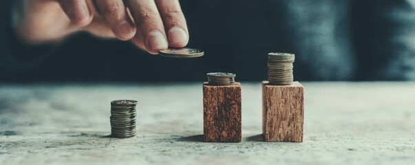 A businessman disassembles a wooden puzzle featuring an image of money, symbolizing financial management and fund allocation, as well as saving, investing, and asset division, including divorce and