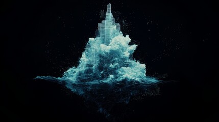 A modern skyscraper's architectural blueprint features intricate details, precise measurements, and a sleek, innovative design, captured in high-resolution technical drawing photography, shown in