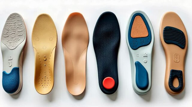 A pair of shoes with a red and blue button on the inside.