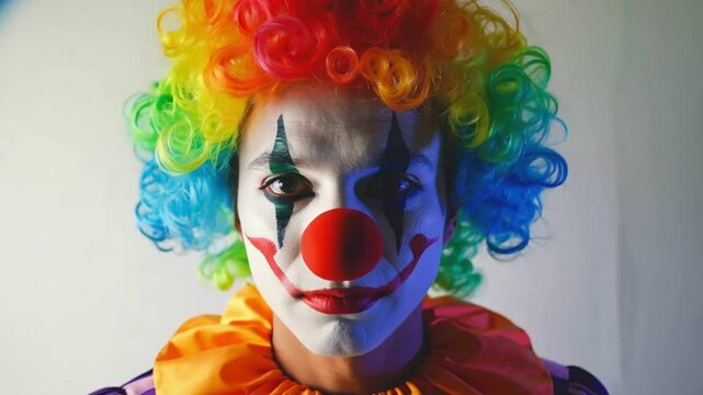Funny clown International Circus Day, April Fools Day concept