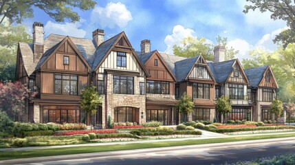 A textured watercolor canvas with a harmonious fusion of warm reds, yellows, and cool blues