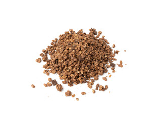 Chocolate Granola Pile Isolated, Cocoa Muesli Breakfast, Crunchy Cereals, Oatmeal Muesli