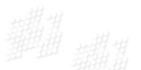 Abstract white hexagon concept background. Seamless bright white abstract honeycomb. Technology for design element vector abstract background.