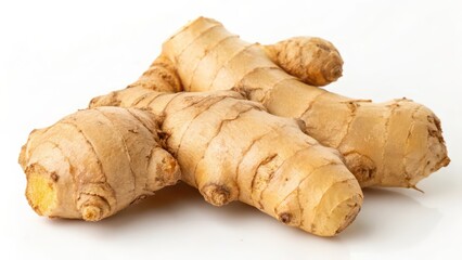 Fototapeta premium Ginger Roots on White Background