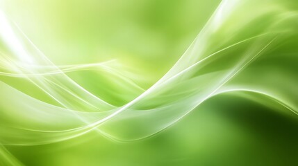 Obraz premium Abstract Green Light Wave Background Design