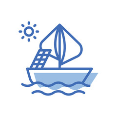 Solar Sailboat vector icon