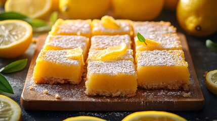 Close-Up of Irresistible Lemon Bars: A Sweet Touch for Summer Party Celebrations