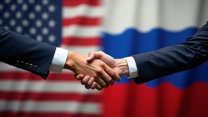 Diplomatic handshake  united states and russia